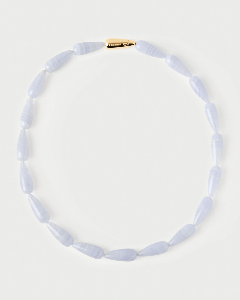Blue agate Drop necklace - 
  
    Sterling Silver / 18K Gold plating
  
