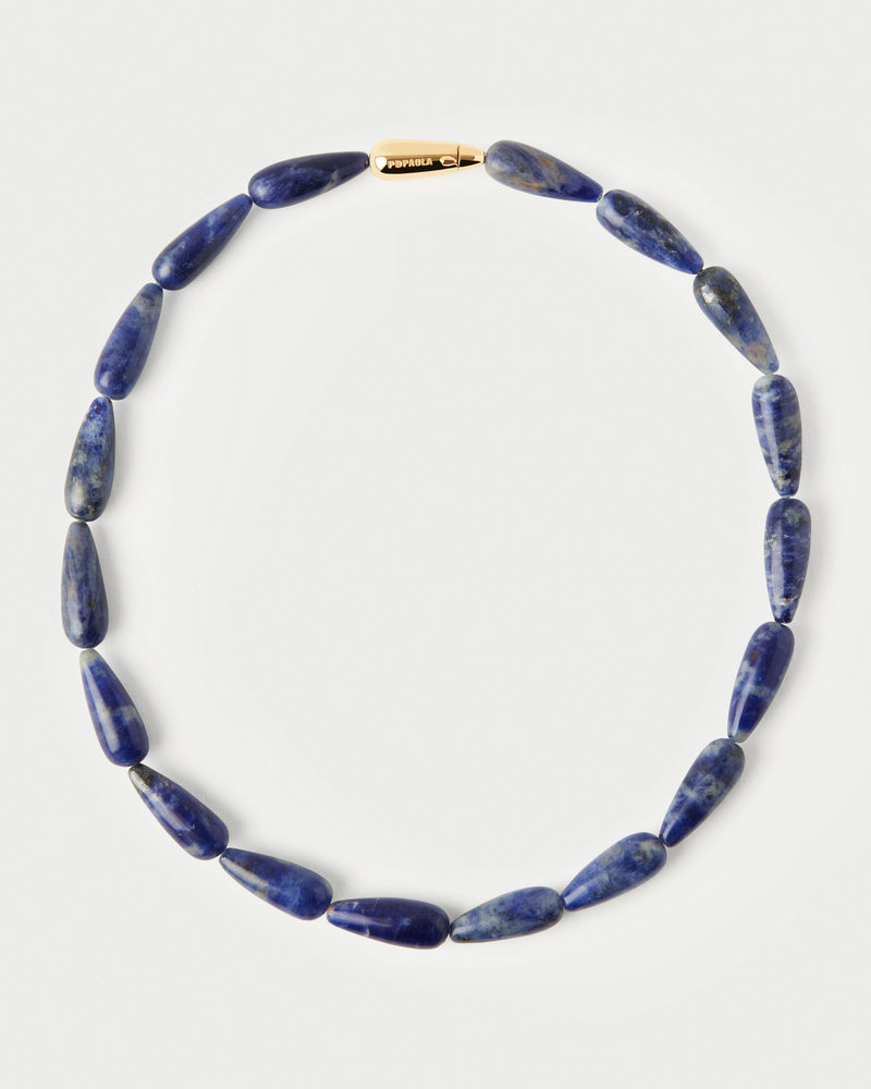 Sodalite Drop necklace - 
  
    Sterling Silver / 18K Gold plating
  
