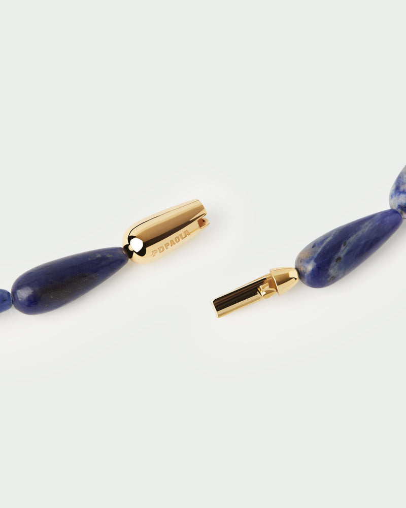 Sodalite Drop necklace - 
  
    Sterling Silver / 18K Gold plating
  
