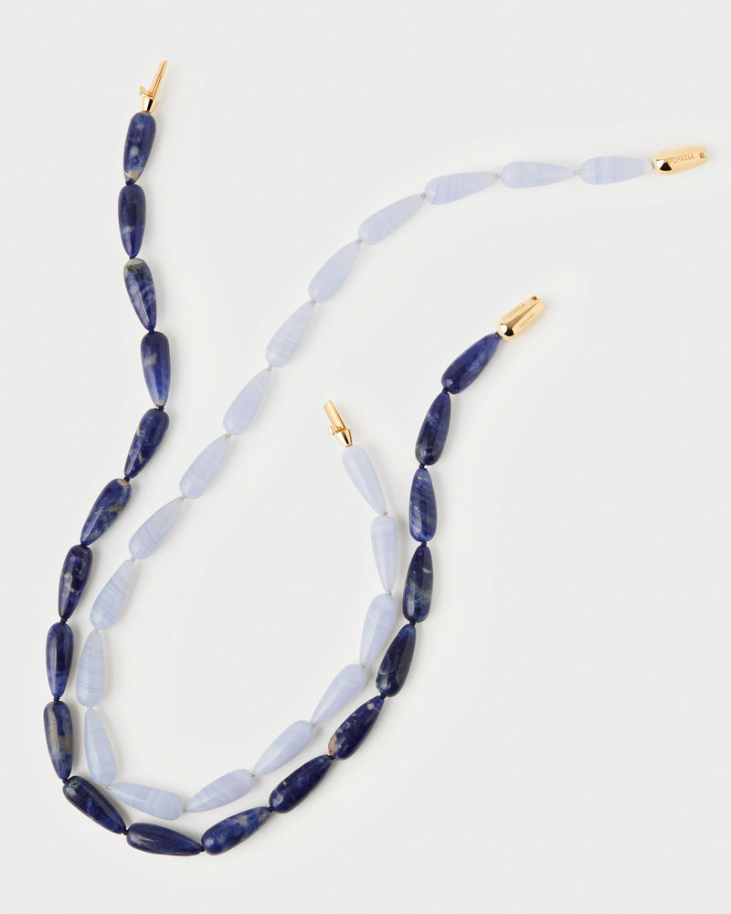 Blue agate Drop necklace - 
  
    Sterling Silver / 18K Gold plating
  

