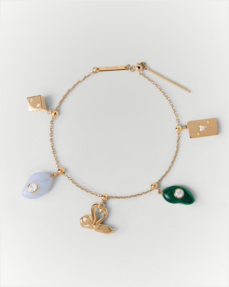 Ace of hearts charm - 
  
    Sterling Silver / 18K Gold plating
  
