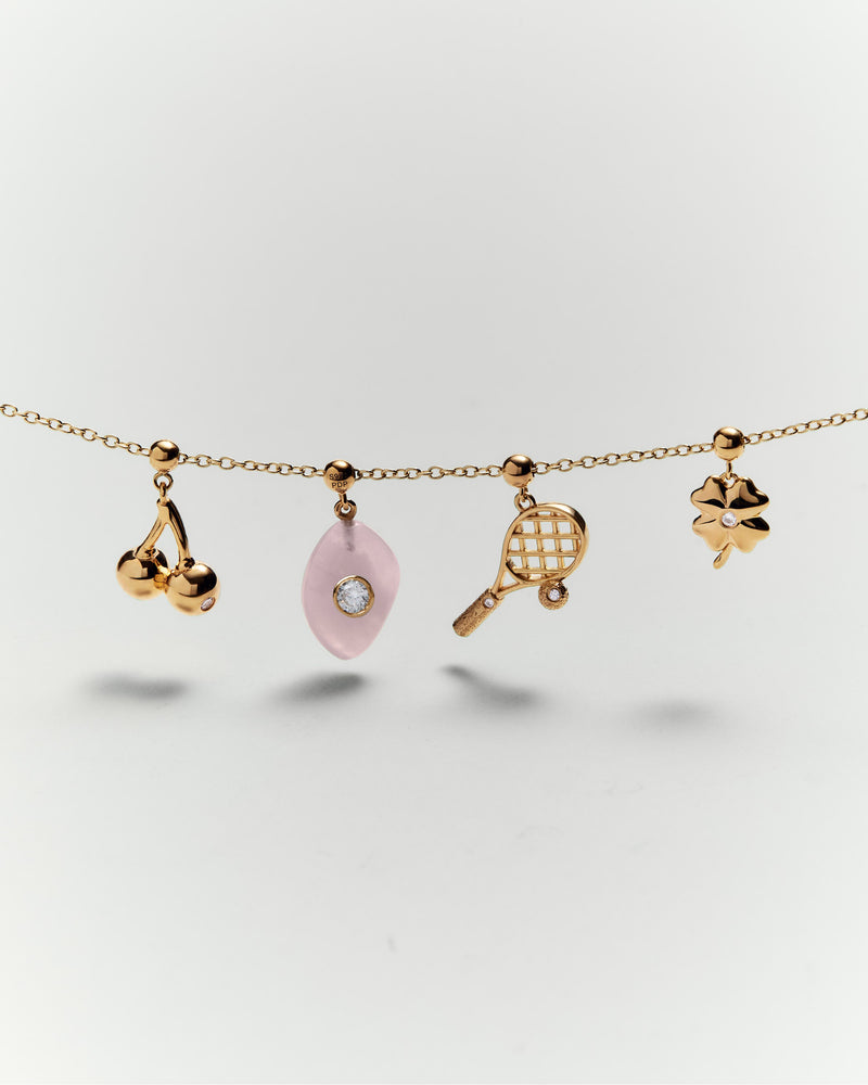 Love Rose Quartz charm - 
  
    Sterling Silver / 18K Gold plating
  
