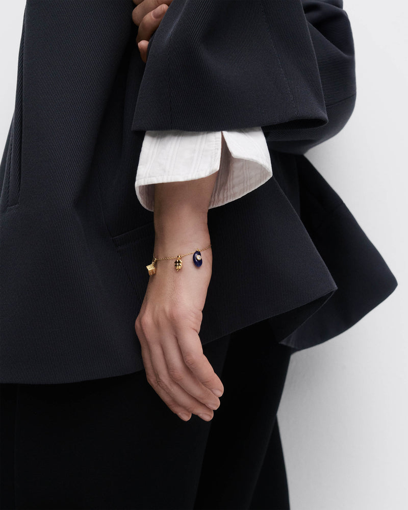 Intuition Sodalite charm - 
  
    Sterling Silver / 18K Gold plating
  
