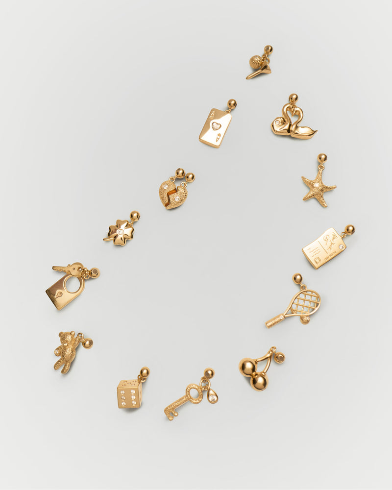 Ace of hearts charm - 
  
    Sterling Silver / 18K Gold plating
  
