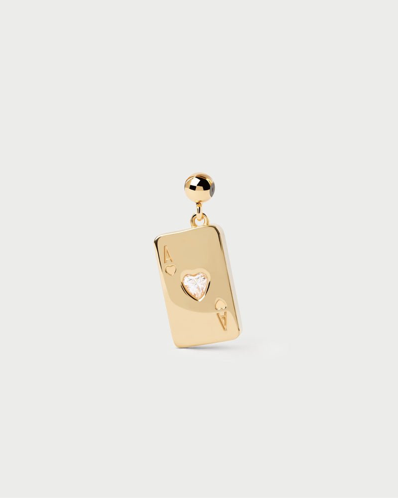 Ace of hearts charm - 
  
    Sterling Silver / 18K Gold plating
  
