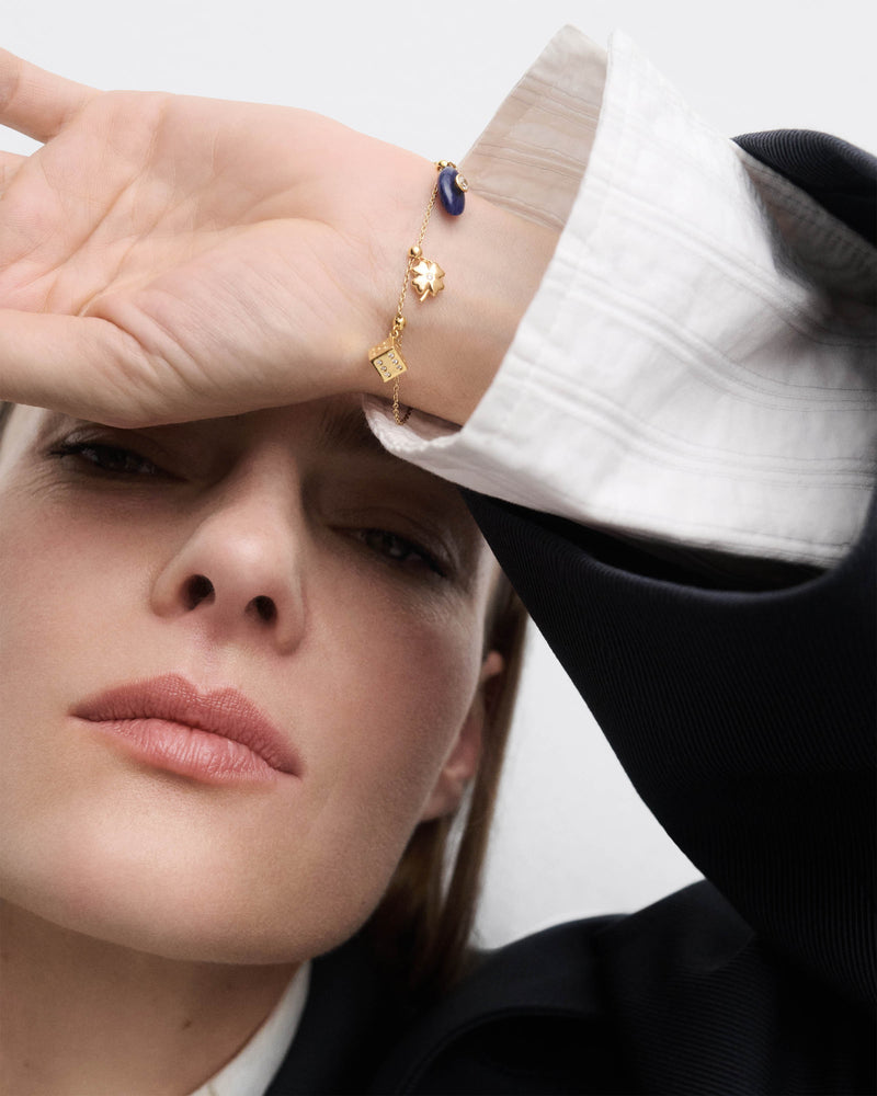 Dice charm - 
  
    Sterling Silver / 18K Gold plating
  
