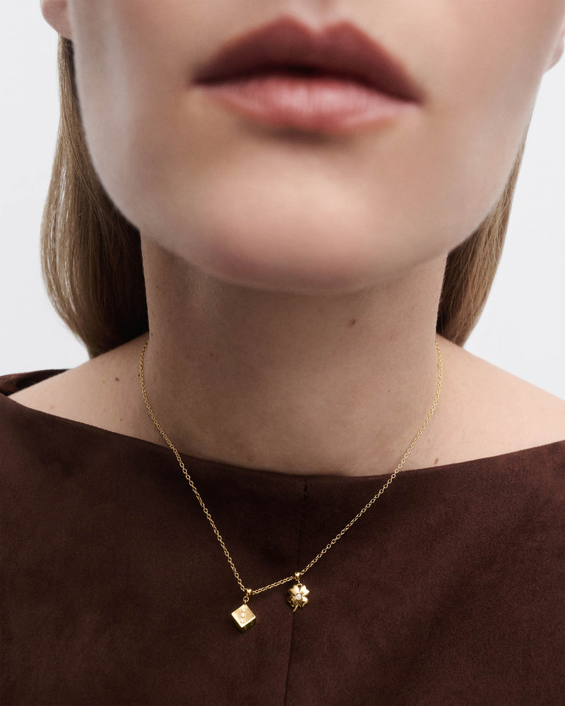 Dice charm - 
  
    Sterling Silver / 18K Gold plating
  
