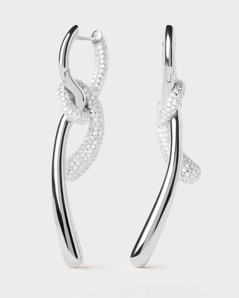 Pave Twist silver hoops - 
  
    Sterling Silver
  
