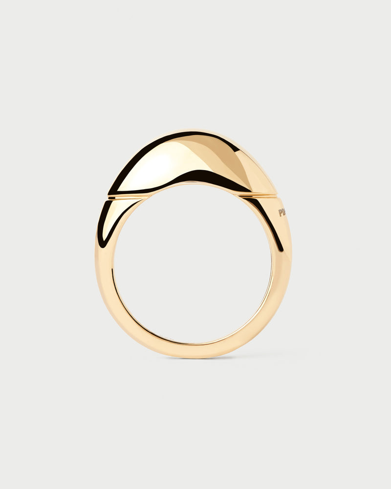 Gold-plated statement dome ring with a chunky band
