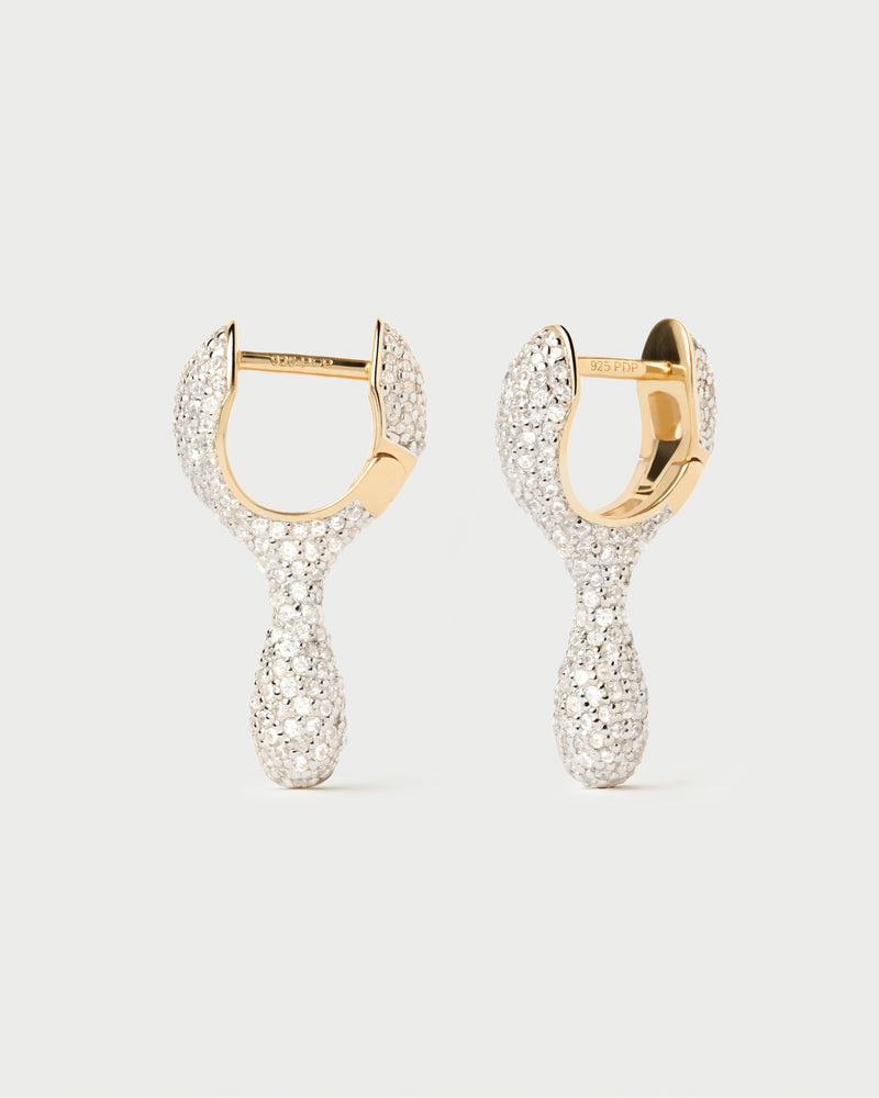 Pavé Ray hoops - 
  
    Sterling Silver / 18K Gold plating
  
