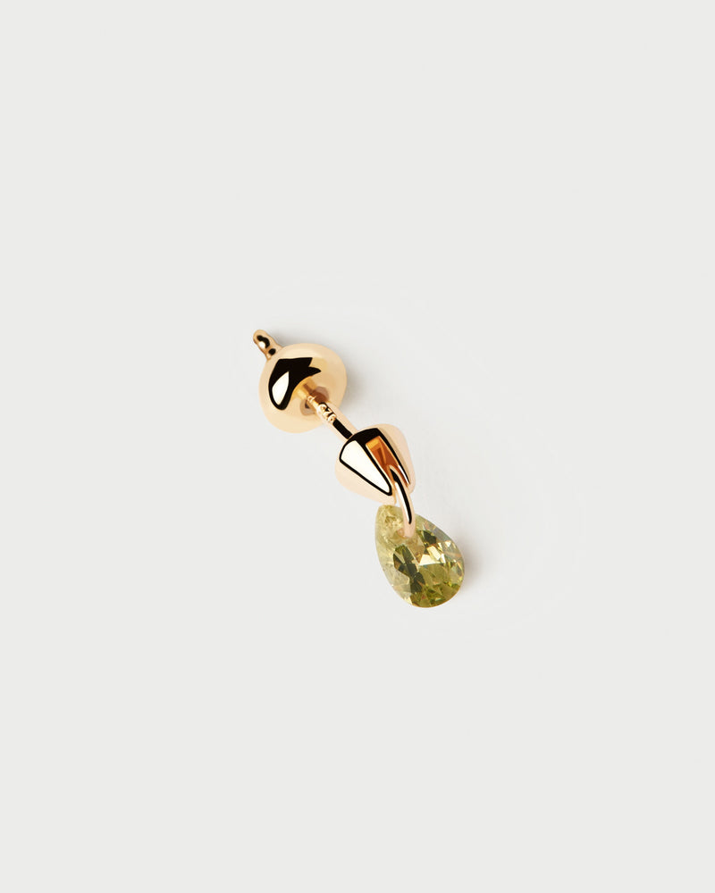 Green Lily single earring - 
  
    Sterling Silver / 18K Gold plating
  
