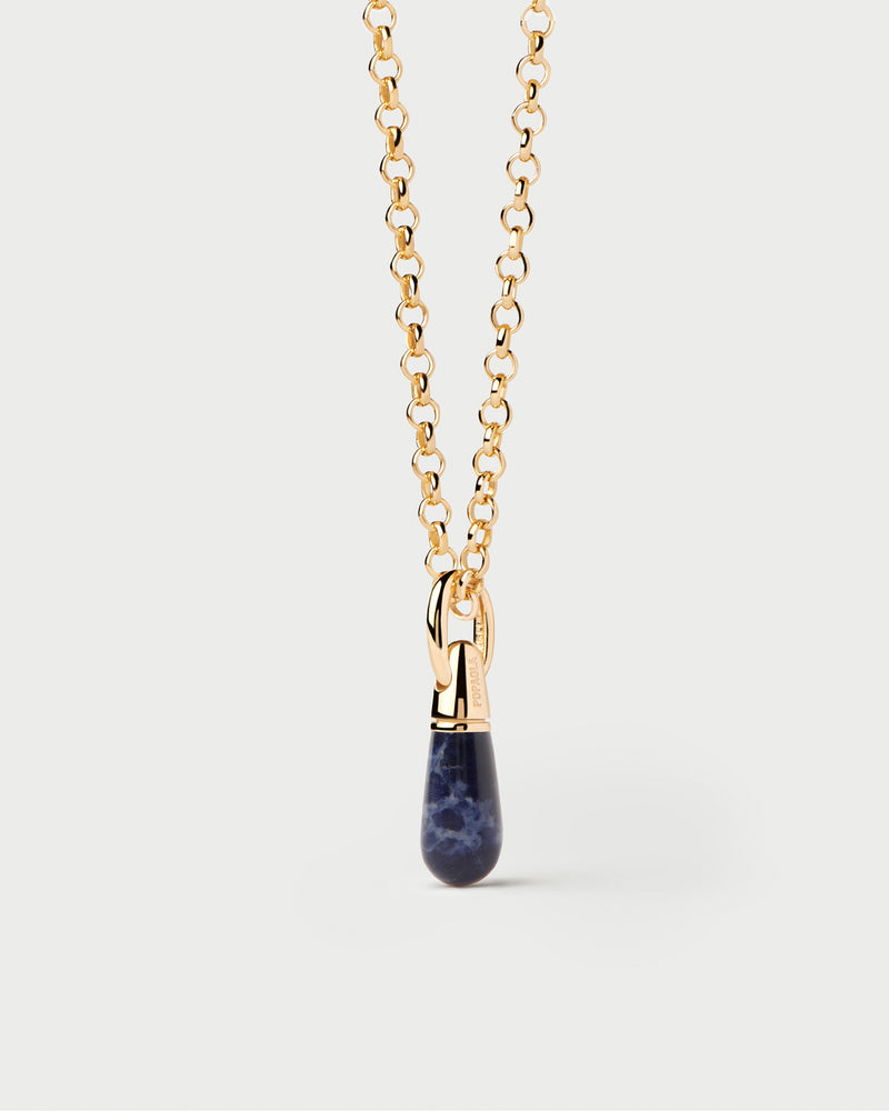 Sodalite Drop pendant - 
  
    Sterling Silver / 18K Gold plating
  
