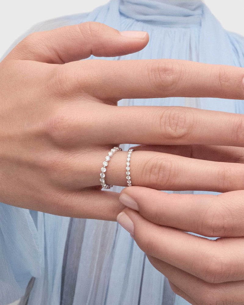 Diamonds and white gold Astra eternity ring - 
  
    18K White gold / Rhodium silver plating
  
