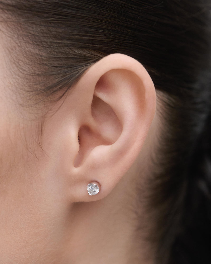 Diamond and white gold Grace stud earrings - 
  
    18K White gold / Rhodium silver plating
  
