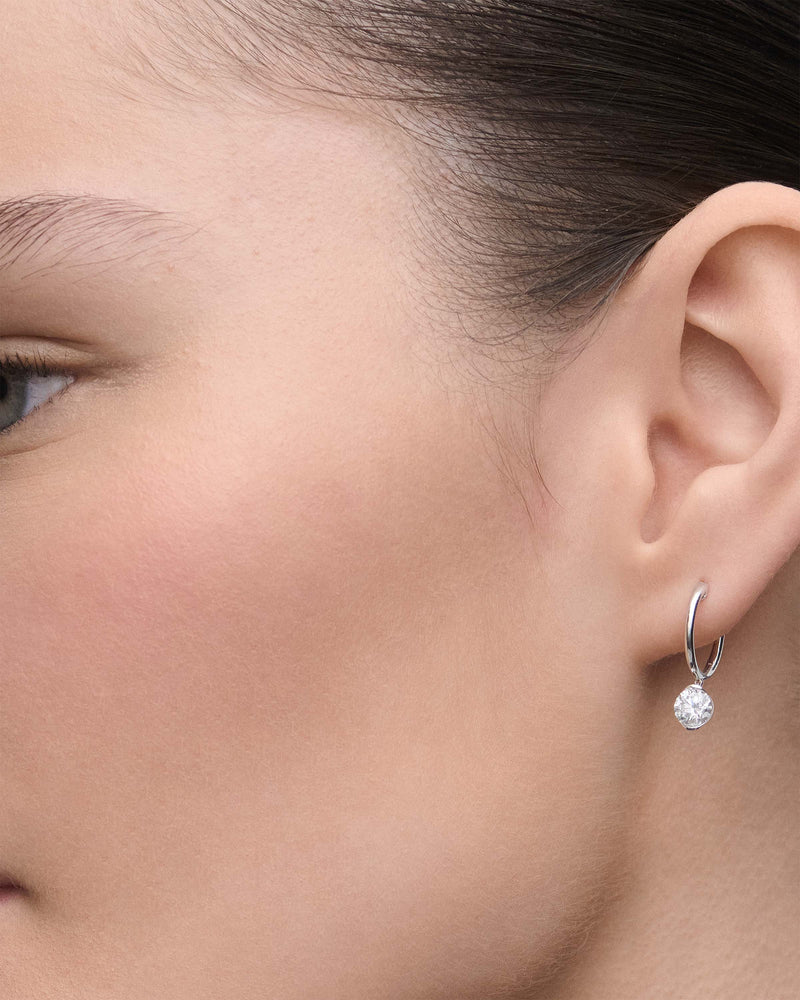 Diamond and white gold Grace hoops - 
  
    18K White gold / Rhodium silver plating
  
