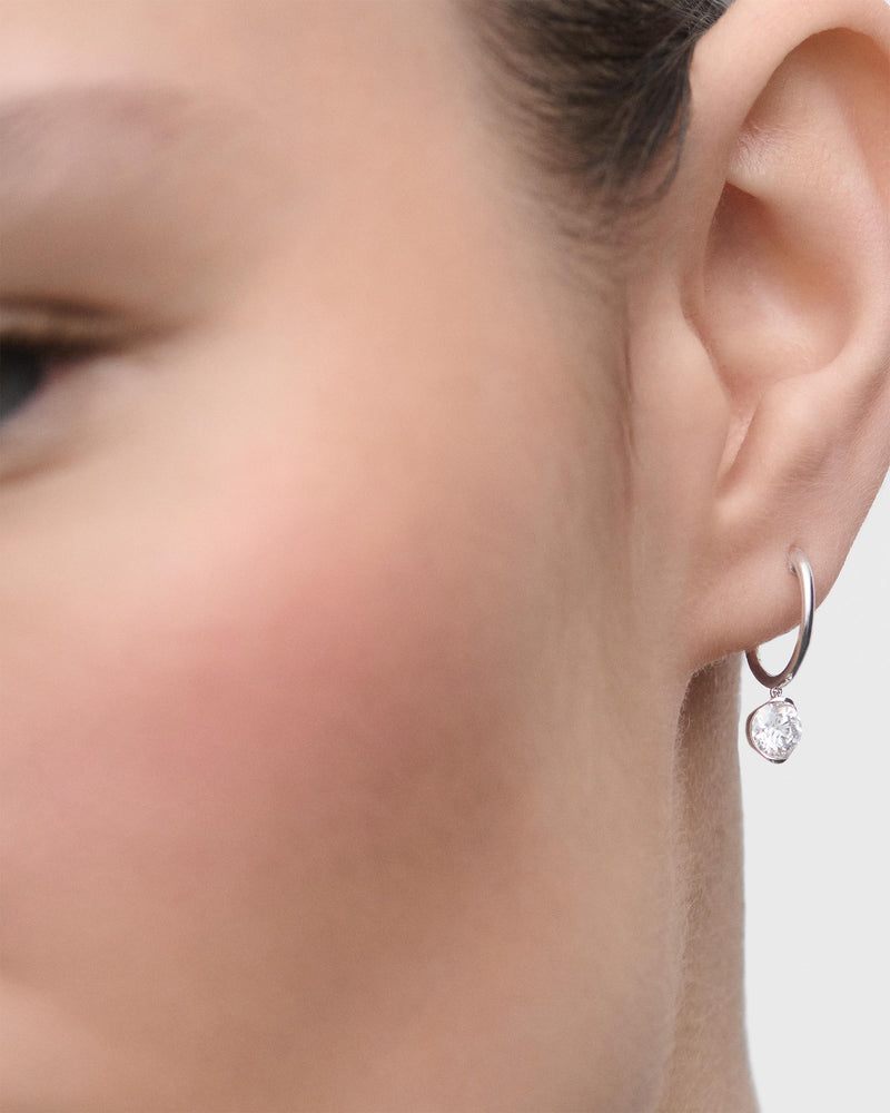 Diamond and white gold Grace hoops - 
  
    18K White gold / Rhodium silver plating
  
