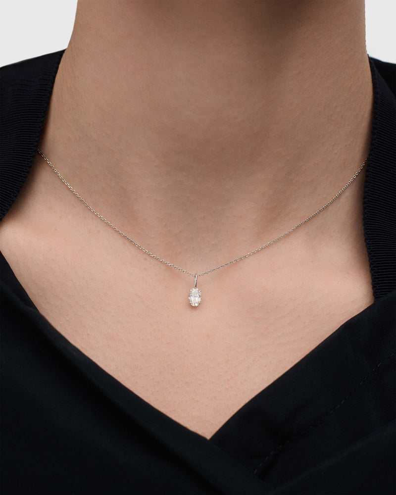 Diamond and white gold Ace pendant - 
  
    18K White gold / Rhodium silver plating
  
