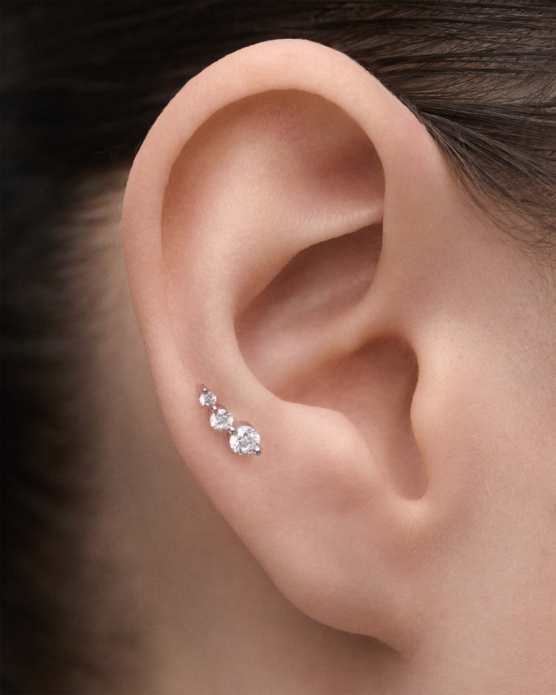 Diamonds and white gold Eve ear piercing - 
  
    18K White gold / Rhodium silver plating
  

