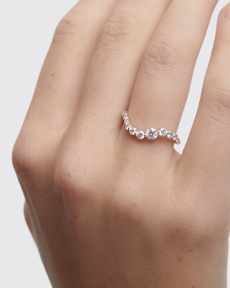 Diamonds and white gold Venus ring - 
  
    18K White gold / Rhodium silver plating
  
