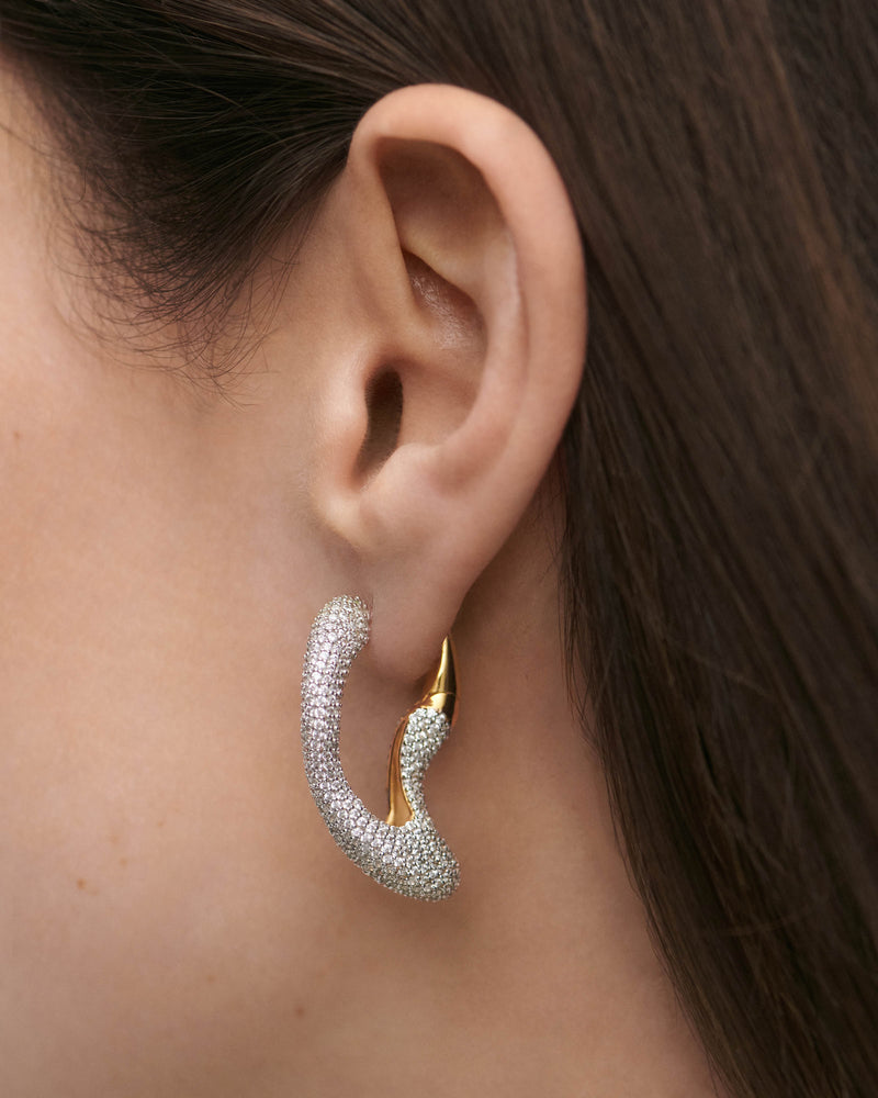 Pavé Sense hoops - 
  
    Sterling Silver / 18K Gold plating
  
