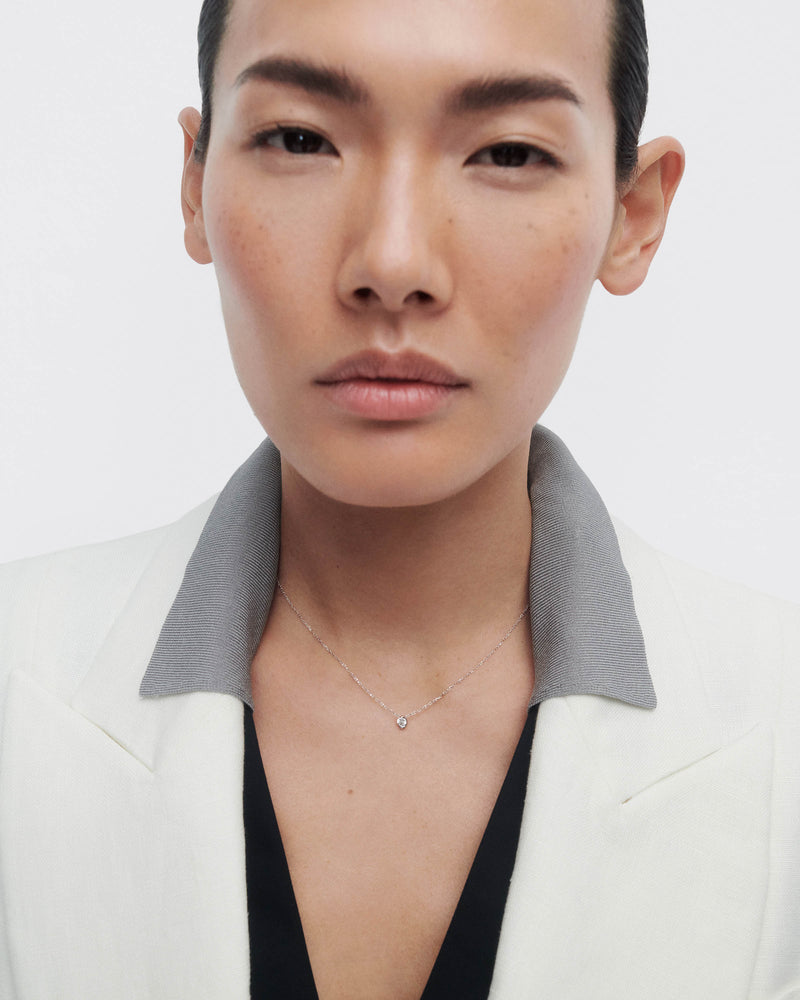 Diamonds and white gold Delia necklace - 
  
    18K White gold / Rhodium silver plating
  
