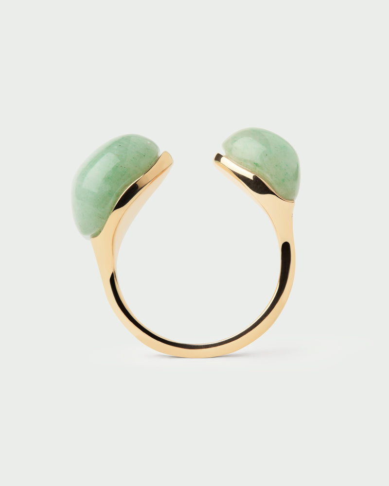 Green aventurine Gravity ring - 
  
    Sterling Silver / 18K Gold plating
  
