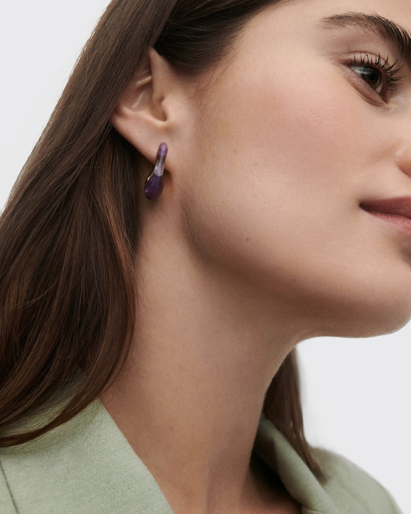 Amethyst Brisa hoops - 
  
    Sterling Silver / 18K Gold plating
  
