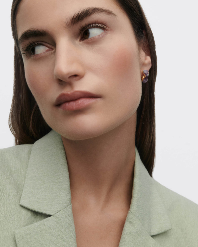 Amethyst Musa hoops - 
  
    Sterling Silver / 18K Gold plating
  
