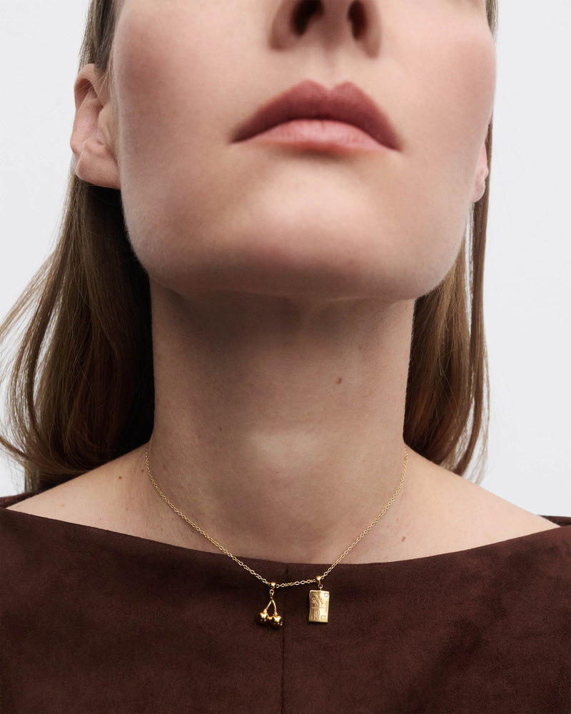 Cherry charm - 
  
    Sterling Silver / 18K Gold plating
  
