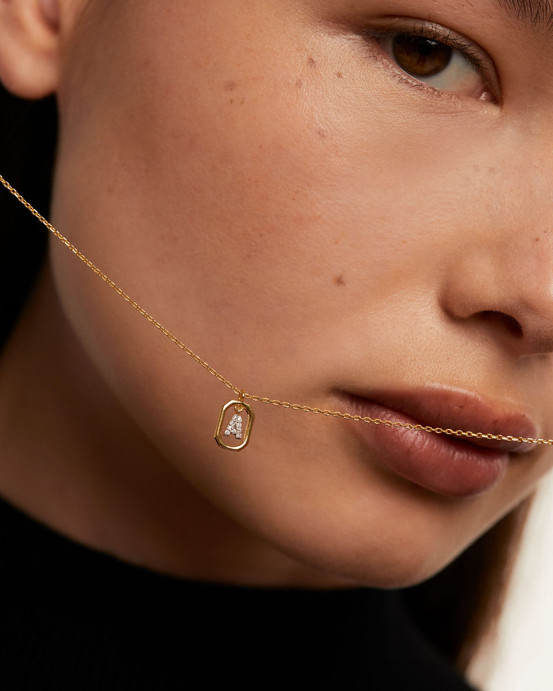 Mini Letter A Necklace - 
  
    Sterling Silver / 18K Gold plating
  

