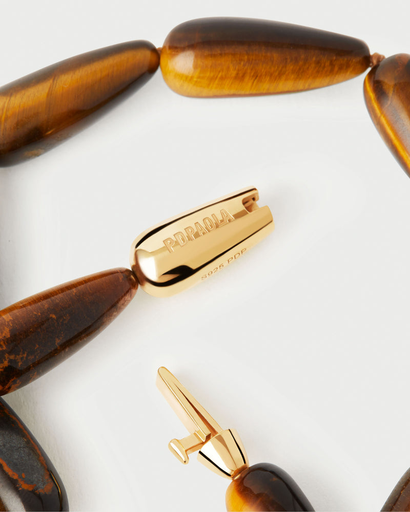 Tiger Eye Drop necklace - 
  
    Sterling Silver / 18K Gold plating
  
