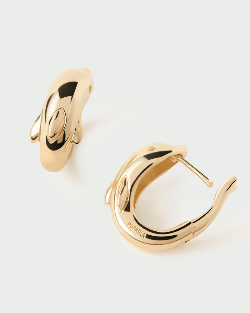 Mini Dolphin hoops - 
  
    Sterling Silver / 18K Gold plating
  
