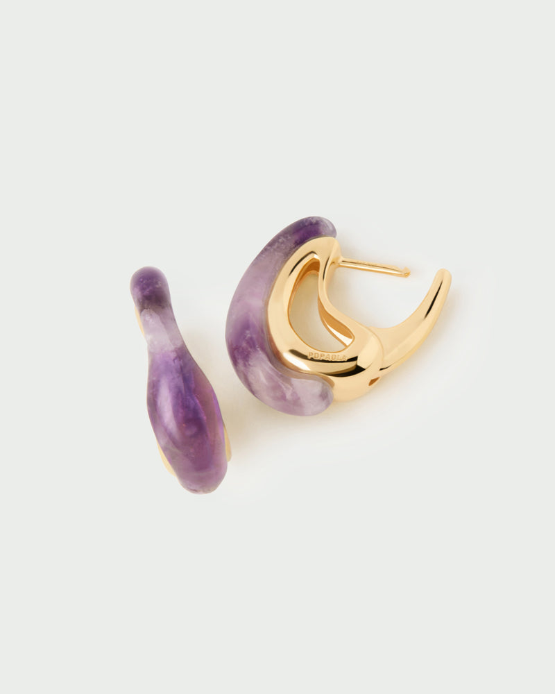 Amethyst Brisa hoops - 
  
    Sterling Silver / 18K Gold plating
  
