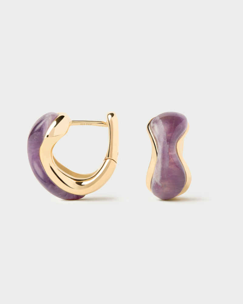 Amethyst Musa hoops - 
  
    Sterling Silver / 18K Gold plating
  

