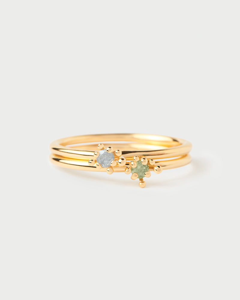 Les fleurs ring set - 
  
    Sterling Silver / 18K Gold plating
  
