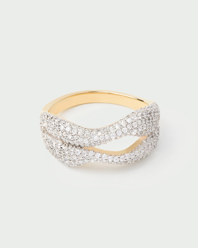 Pavé Sense ring - 
  
    Sterling Silver / 18K Gold plating
  
