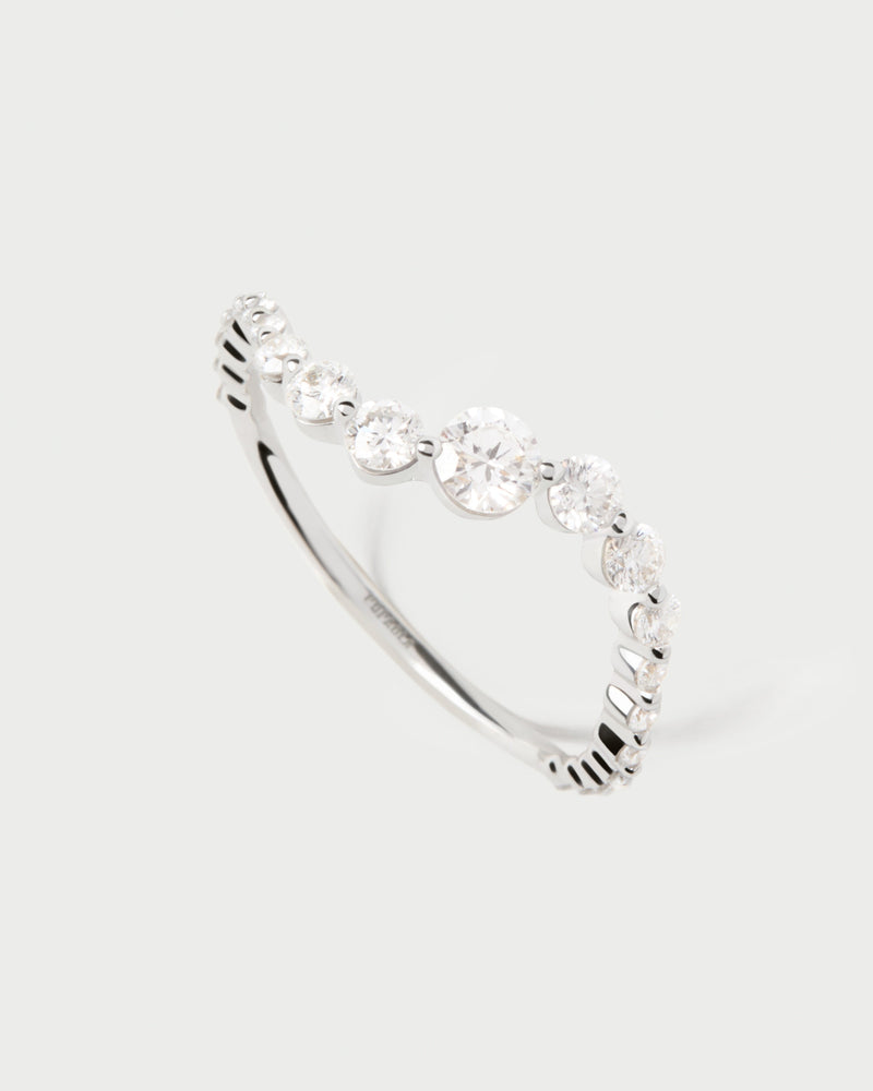 Diamonds and white gold Venus ring - 
  
    18K White gold / Rhodium silver plating
  
