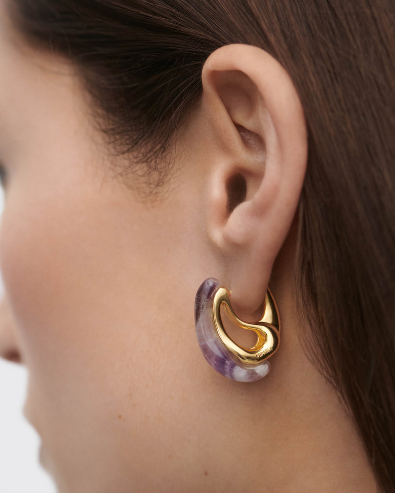 Amethyst Brisa hoops - 
  
    Sterling Silver / 18K Gold plating
  
