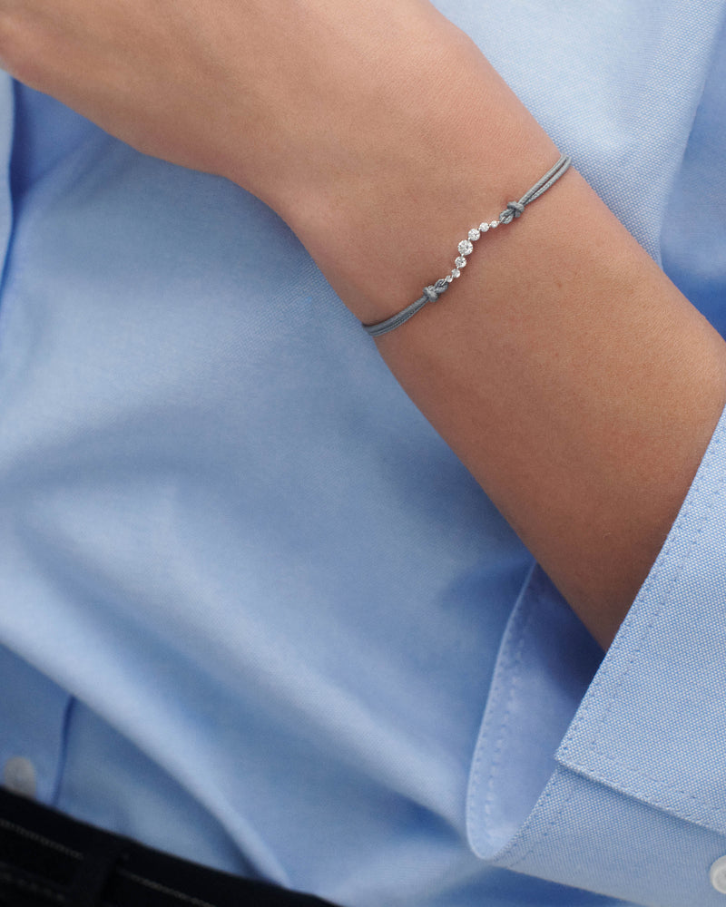 Venus Diamond cord bracelet - 
  
    18K White gold / Rhodium silver plating
  
