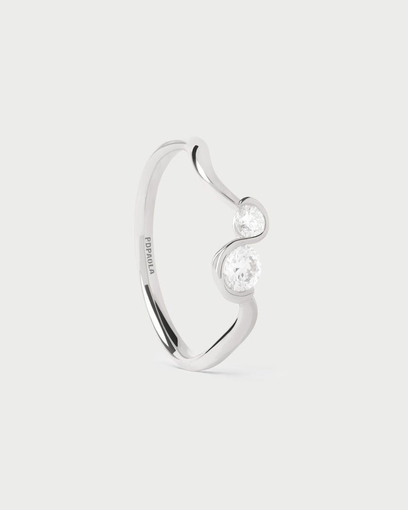 Diamonds and white gold Dafne ring - 
  
    18K White gold / Rhodium silver plating
  
