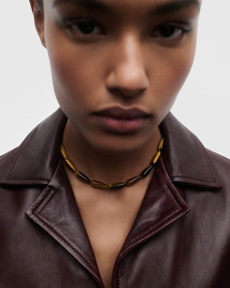 Tiger Eye Drop necklace - 
  
    Sterling Silver / 18K Gold plating
  
