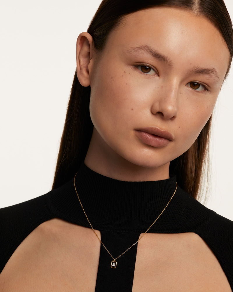 Mini Letter A Necklace - 
  
    Sterling Silver / 18K Gold plating
  
