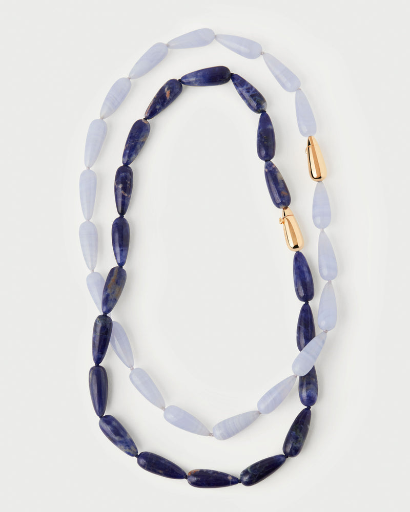 Sodalite Drop necklace - 
  
    Sterling Silver / 18K Gold plating
  
