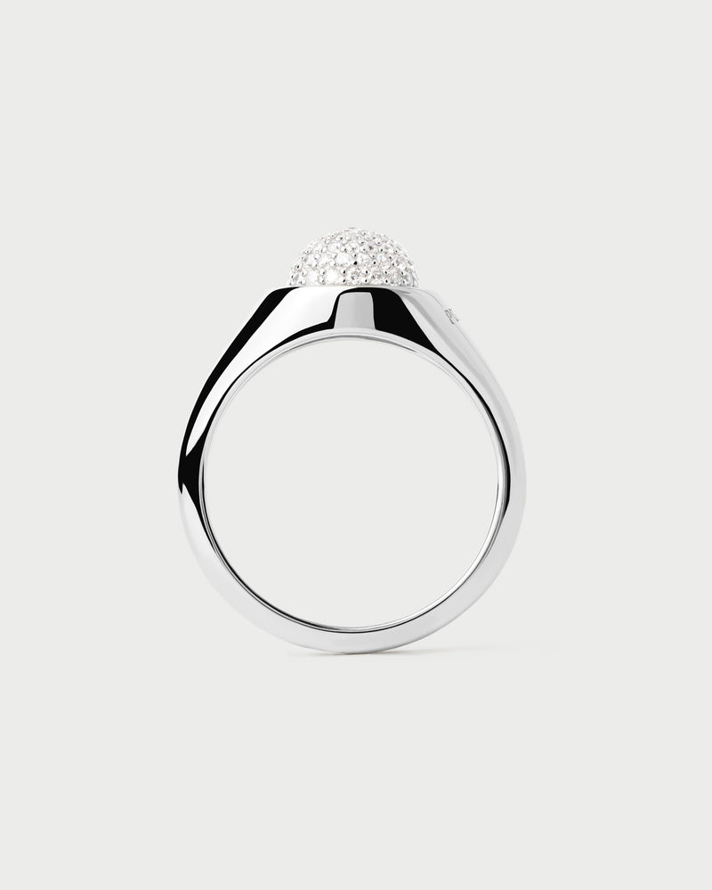 Pavé Moon Silver Ring - 
  
    Sterling Silver
  
