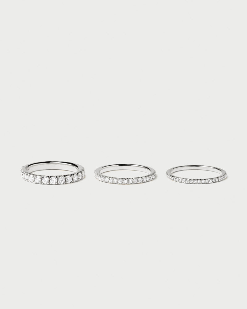 Diamonds and White Gold Eternity Medium Ring - 
  
    18K White gold / Rhodium silver plating
  
