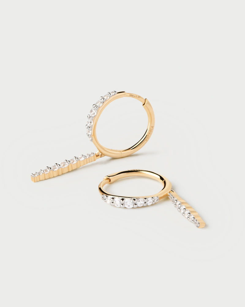Diamonds And Gold Kate Drop Hoops - 
  
    18K Gold
  
