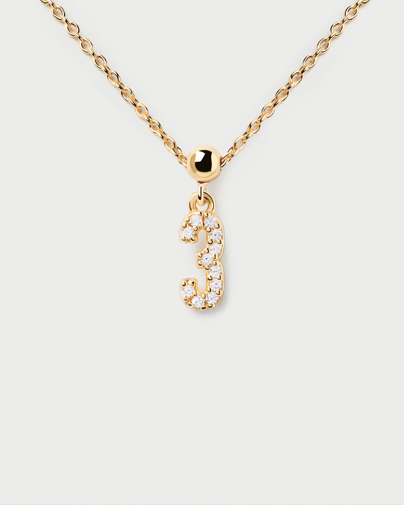 Number 3 Charm - 
  
    Sterling Silver / 18K Gold plating
  
