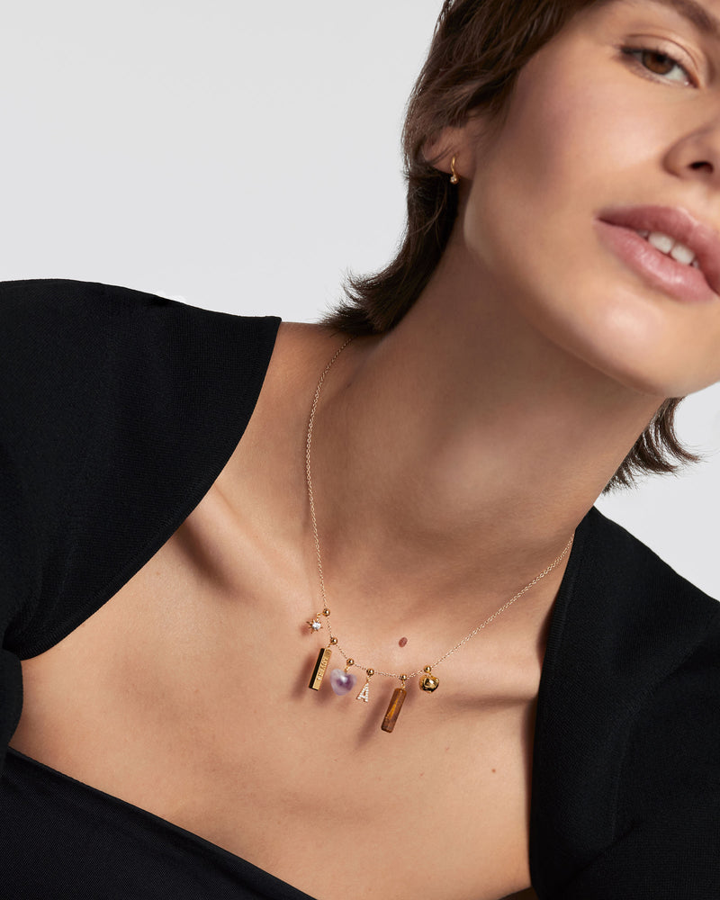 Letter A Charm - 
  
    Sterling Silver / 18K Gold plating
  
