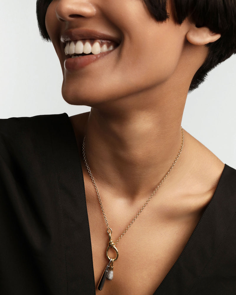 Pavé Drop Pendant - 
  
    Sterling Silver / 18K Gold plating
  
