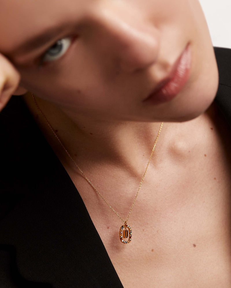 Letter U Necklace - 
  
    Sterling Silver / 18K Gold plating
  

